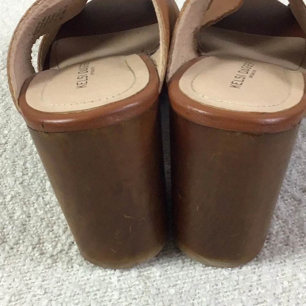 Kelsi Dagger Brooklyn Womens Leather Marion Platform Slide Heeled Sandal Size 9
